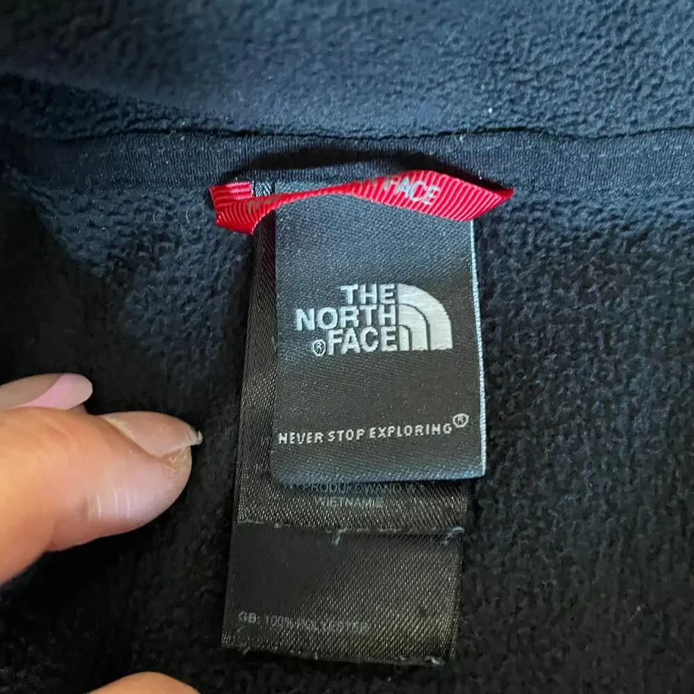 The North Face women's black quarter zip fleece Medium Polartec pullover pink
